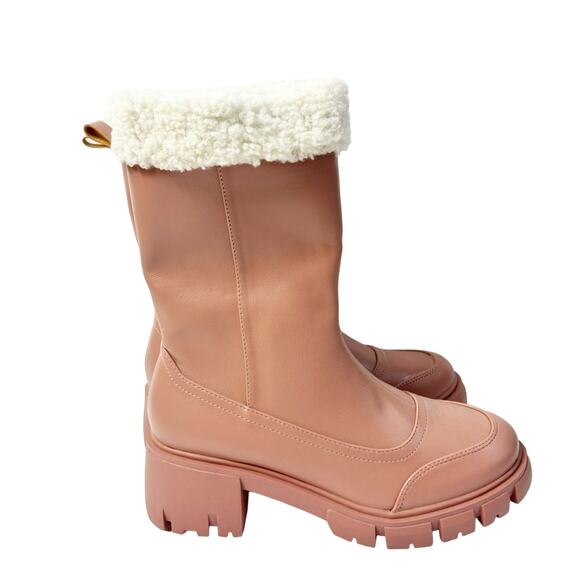 CAPE ROBBIN WIATT WOMEN SHERPA FAUX FUR BOOTS SIZE 8 NEW WITHOUT BOX - Picture 2 of 7